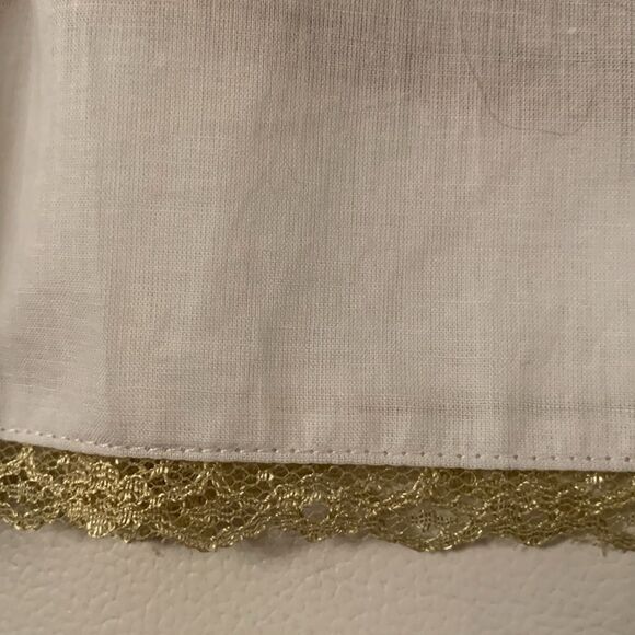 Spense Embroidered Floral Print Off White Gold Lightweight Dress Size 4 - Picture 8 of 11